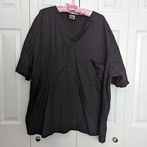 Unisex Black V-neck Scrub Top